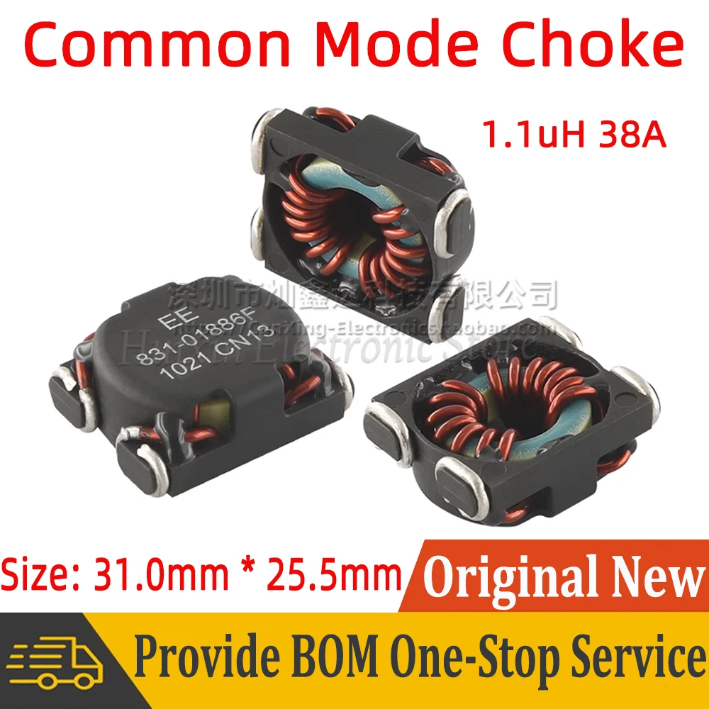 

SMT SMD Common Mode Choke Coil Power Inductor Inductance 1.1uH 38A Large High Current Magnetic Ring Filter 831-01886F