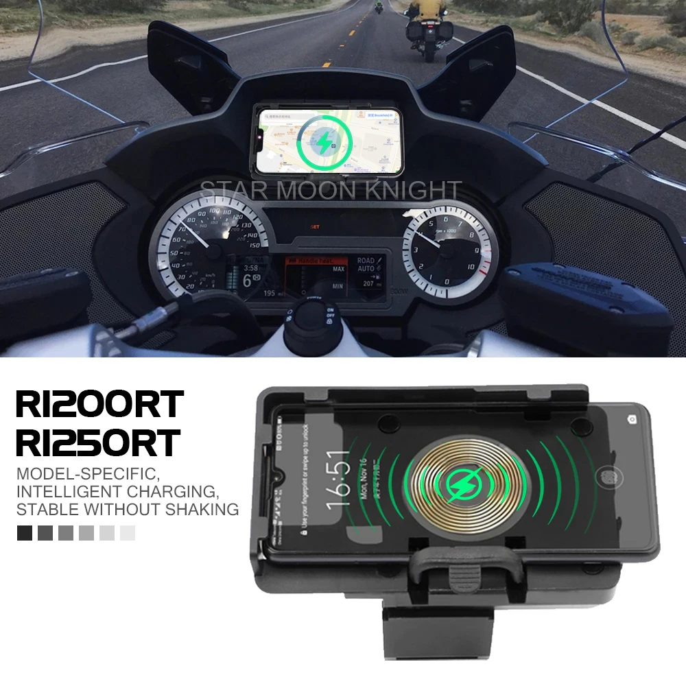 

Motorcycle USB Mobile Phone GPS Navigation Bracket Wireless Charging Support For BMW R1200RT R1250RT R 1200 1250 RT 2014 - 2020