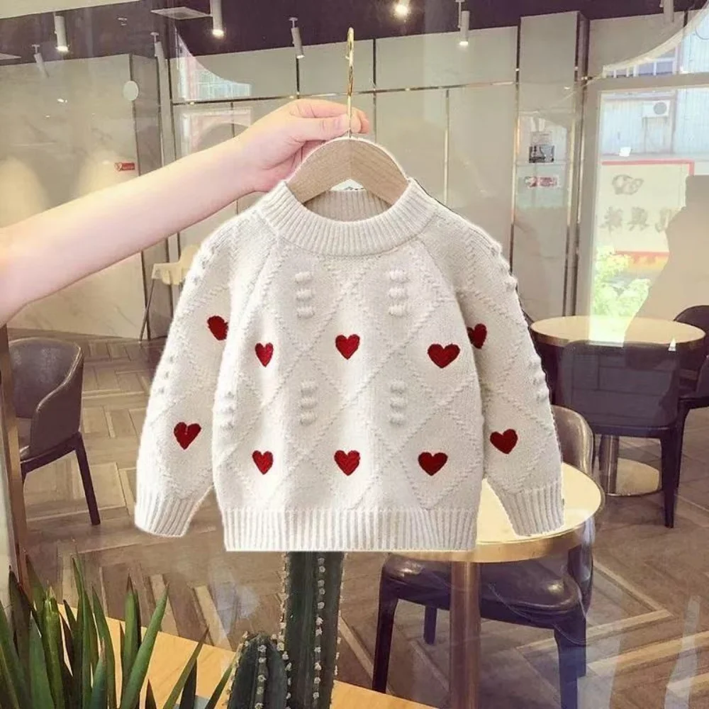 Baby Girls Knit Sweater Clothes 2025 New Toddler Infant Newborn Knitwear Soft Spring Long Sleeve Baby Pullover Tops 90-140CM