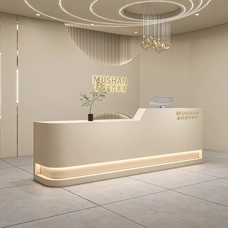 

Reception Desk Painted Simple Front Desk Checkout Counter Clothing Store Beauty Salon Barber Company