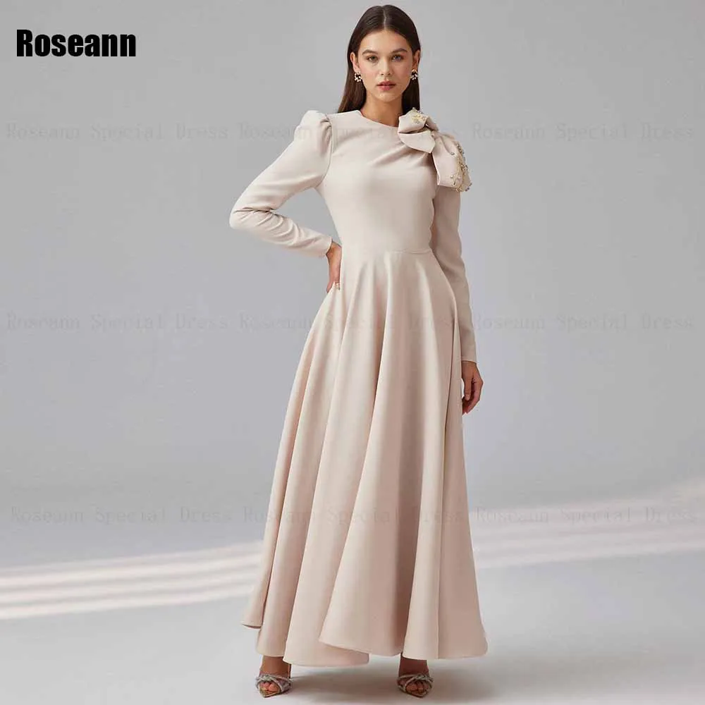 

Muslim 2024 New Fashion A-line Wedding Dresses Handmade Flower O-Neck Draped Pleat Belt Anke Length Bride Gown robe de mariée