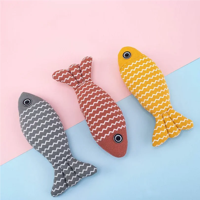 

Cat Toys Fish Pet Training Entertainment Sound Resistant Bite Cleansing Tooth Grinding Interaction Supplies