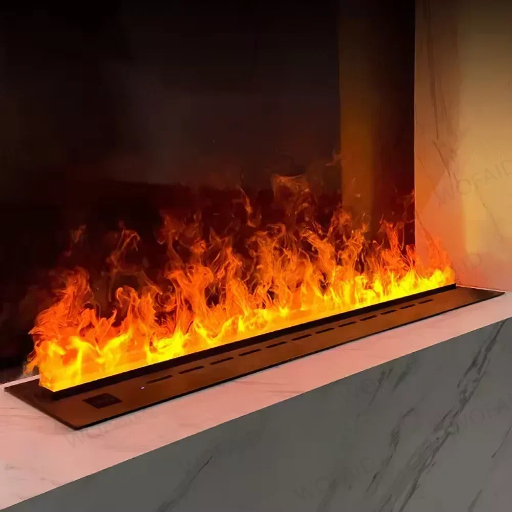 3D Atomizing Fireplace камин Fake Color Flame Humidifier Atomizing Smart Indoor Electric Mist APP Remote Control Steam Fireplace
