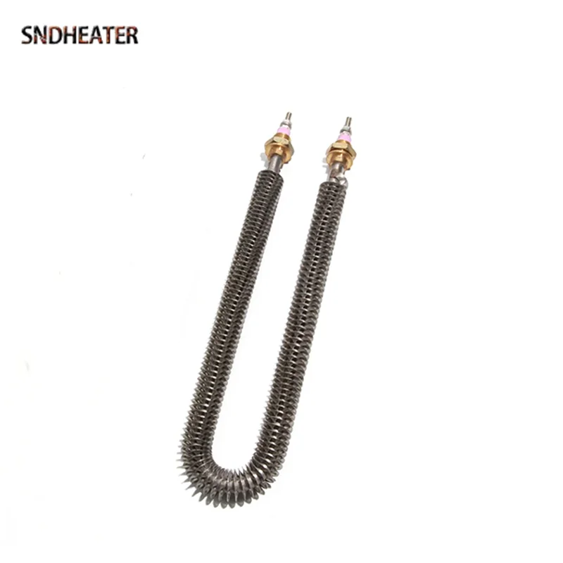 SNDHEATER Air Dry Fin Heating Element Pipe M18*25 220V 380V Copper Thread Fast Burning Tubes1KW 1.2KW 1.5KW 2KW for Spray Booth