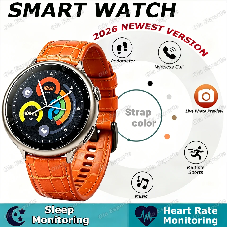 New Men's 1.5 HD Display Smart Watch 2026 Health Tracker Bluetooth Calling Voice Assistant Sport 5ATM Waterproof Smartwatch HW12