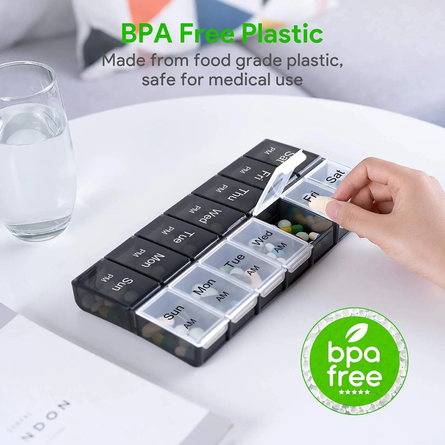 Large Pill Box 7 Days Pill Vitamin Organizer Case Waterproof Pillbox Medicine Splitters Tablet Storage Jewelry Compartment Box