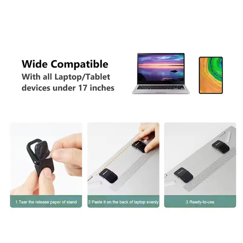 For MacBook Footpad Anti-Slip Notebook Tablet Stand WeSeW Universal Laptop Stand Adjustable Mini Laptop Cooling Pad