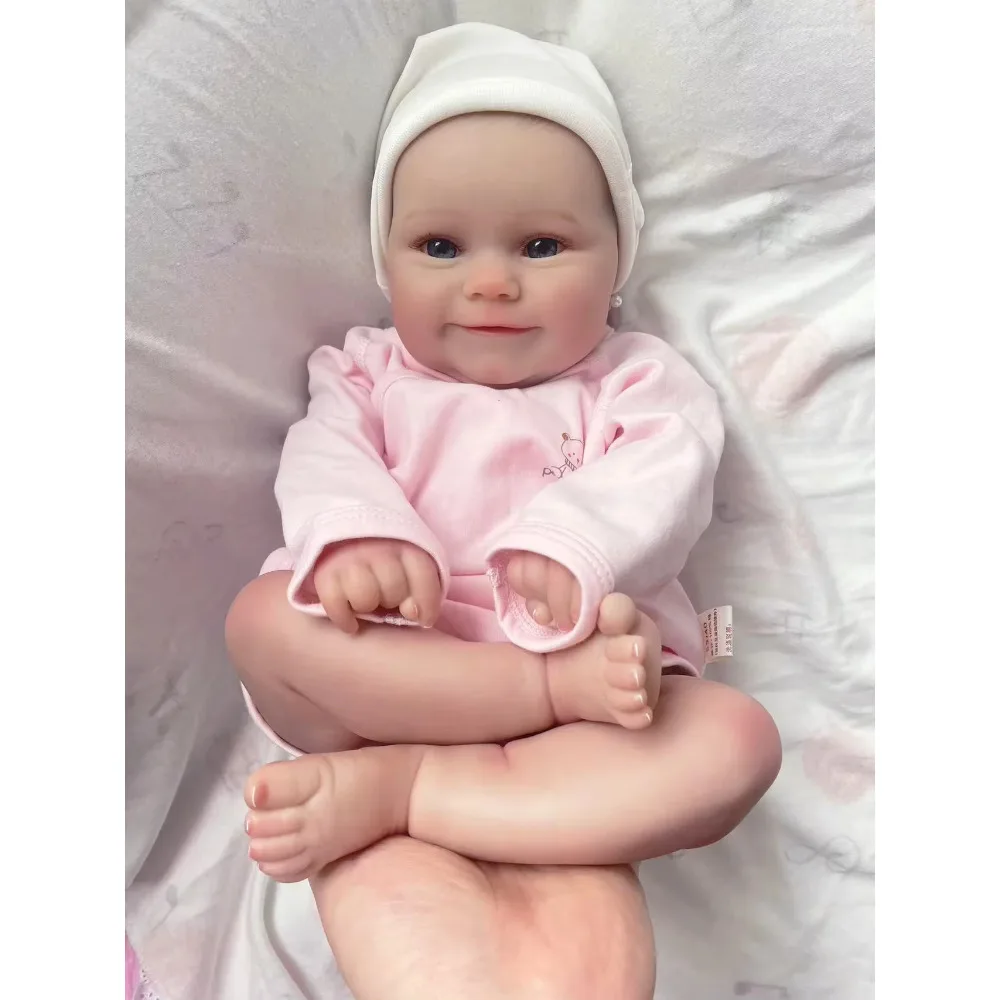 48CM Already Painted Finished Reborn Doll Maddie Handmade Lifelike Baby Genesis Paint 3D Skin with Visible Veins Muñecas Reborn