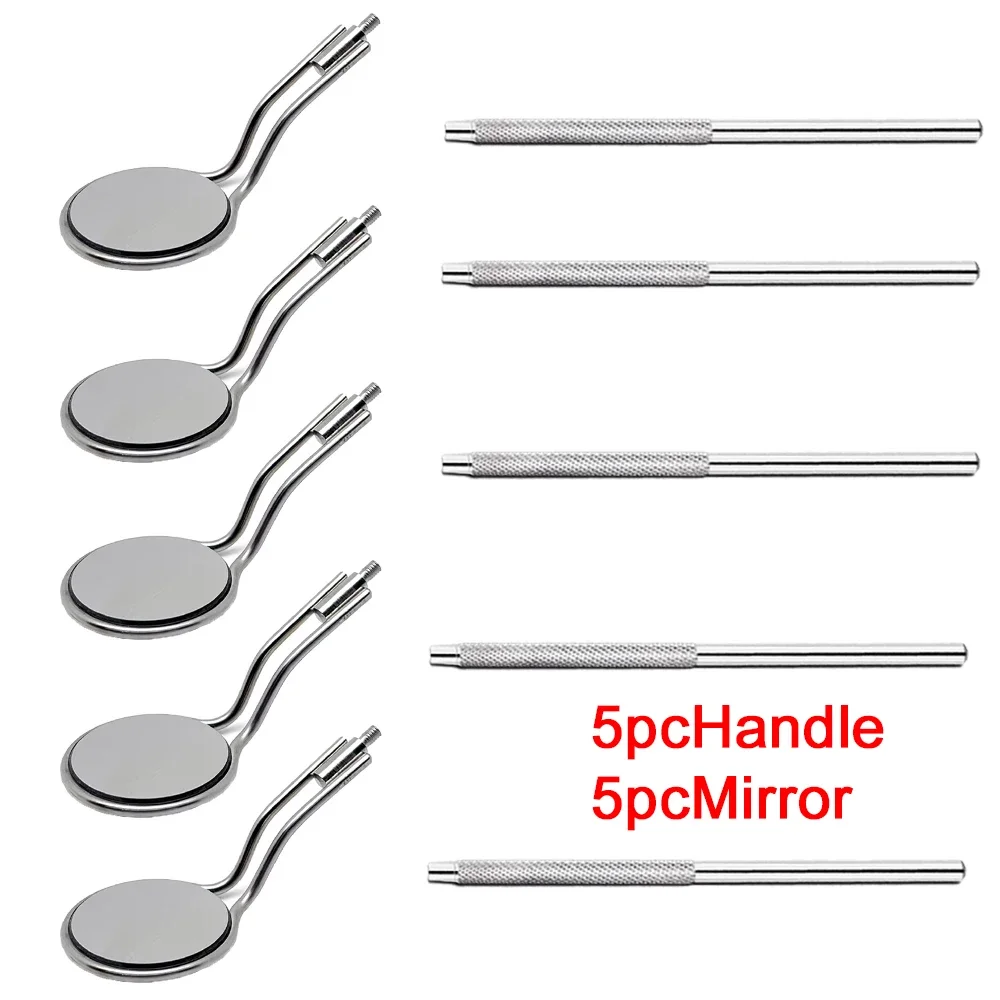 10pcs Dental Mouth Mirror Anti-Fog Double-Sided Rhodium Coated Dentist Tools Reusable Oral Exam Mirror High Quality