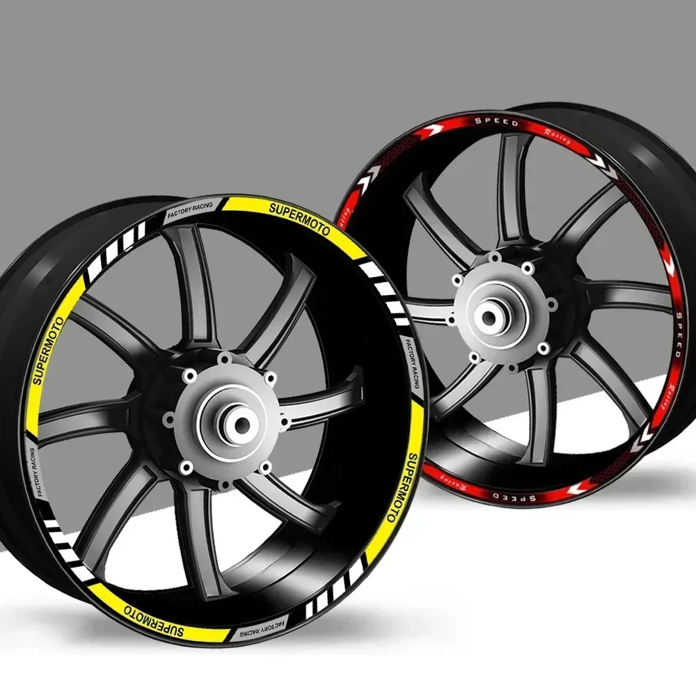 オートバイ反射リムデカールステッカー 10 "/12"/17 "/18" ホンダヤマハスズキスクーター用