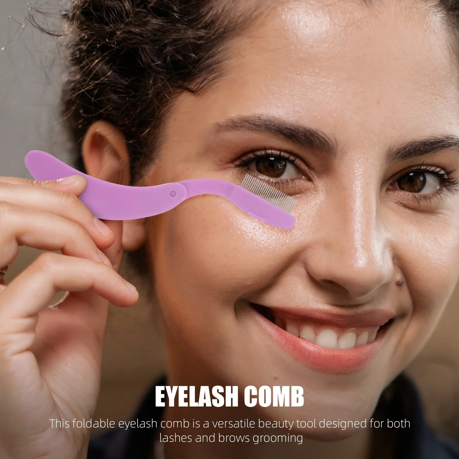 

Brow Comb Folding Eyelash Tool Stainless Steel Portable Lashes Grooming Kit Metal Eyebrow Separator Travel Makeup Brush