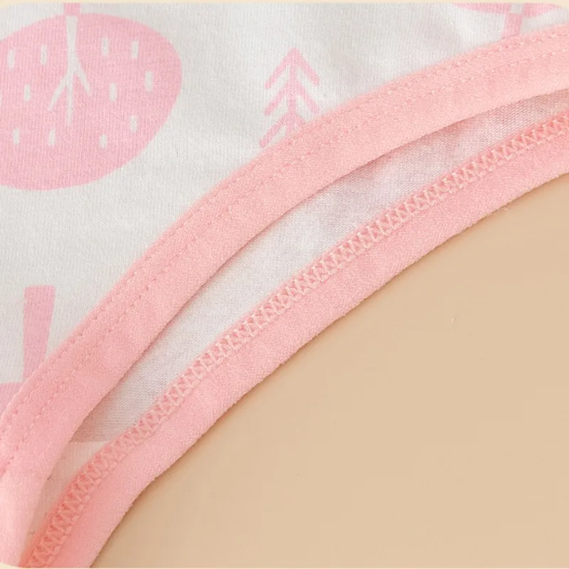 4PCS Girls Soft Cotton Antibacterial Underwear Kids Cool Breathable Comfort Panty Briefs Toddler Thin Cute Cartoon Print Undies