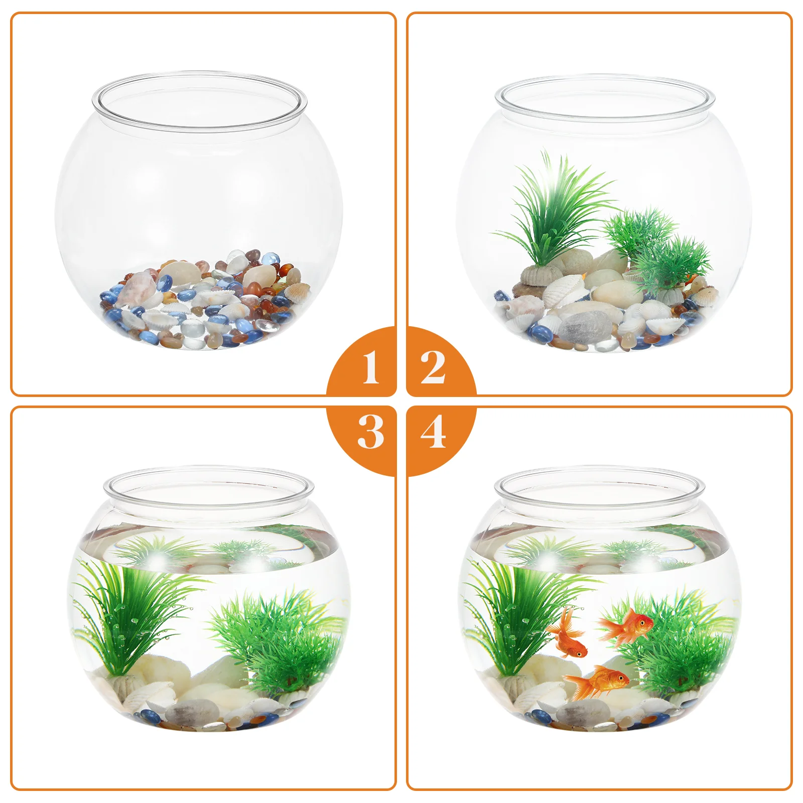 Transparent Round Fish Bowl Pet Fish Tank for Desk Cabinet Decoration Stylish Perfect Gift Create a Beautiful for Plants