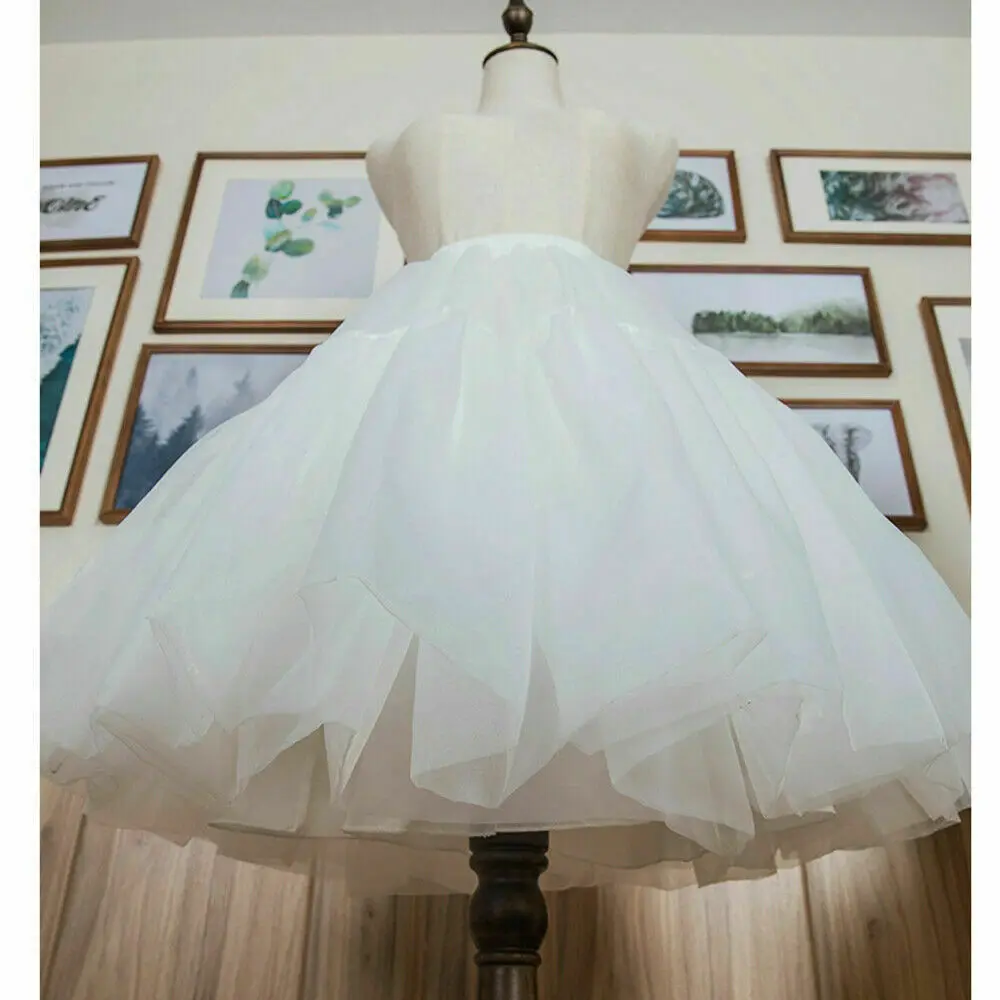 Girls Crinoline Hoopless Petticoat Lolita Skirt Underskirt Length 56cm 55-90cm