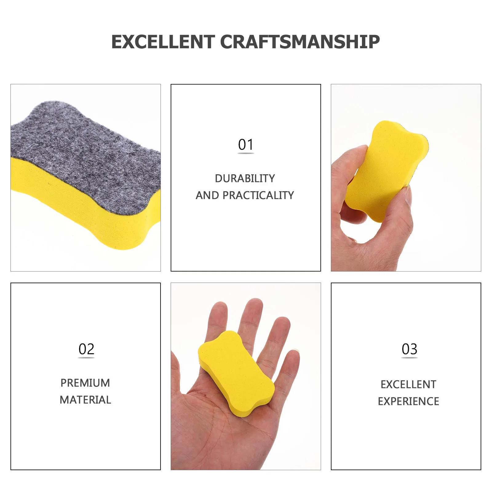

24pcs Whiteboard Eraser Dry Lightweight Non-Scratch Portable Washable for Office Dust-Free EVA Felt Cloth Bone