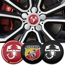 4 Stück 56 mm Radnabenkappe Emblem Abzeichen Aufkleber Auto Styling für Fiat Abarth 124 500 Grande Punto Spider 500C 595C 695C Evo