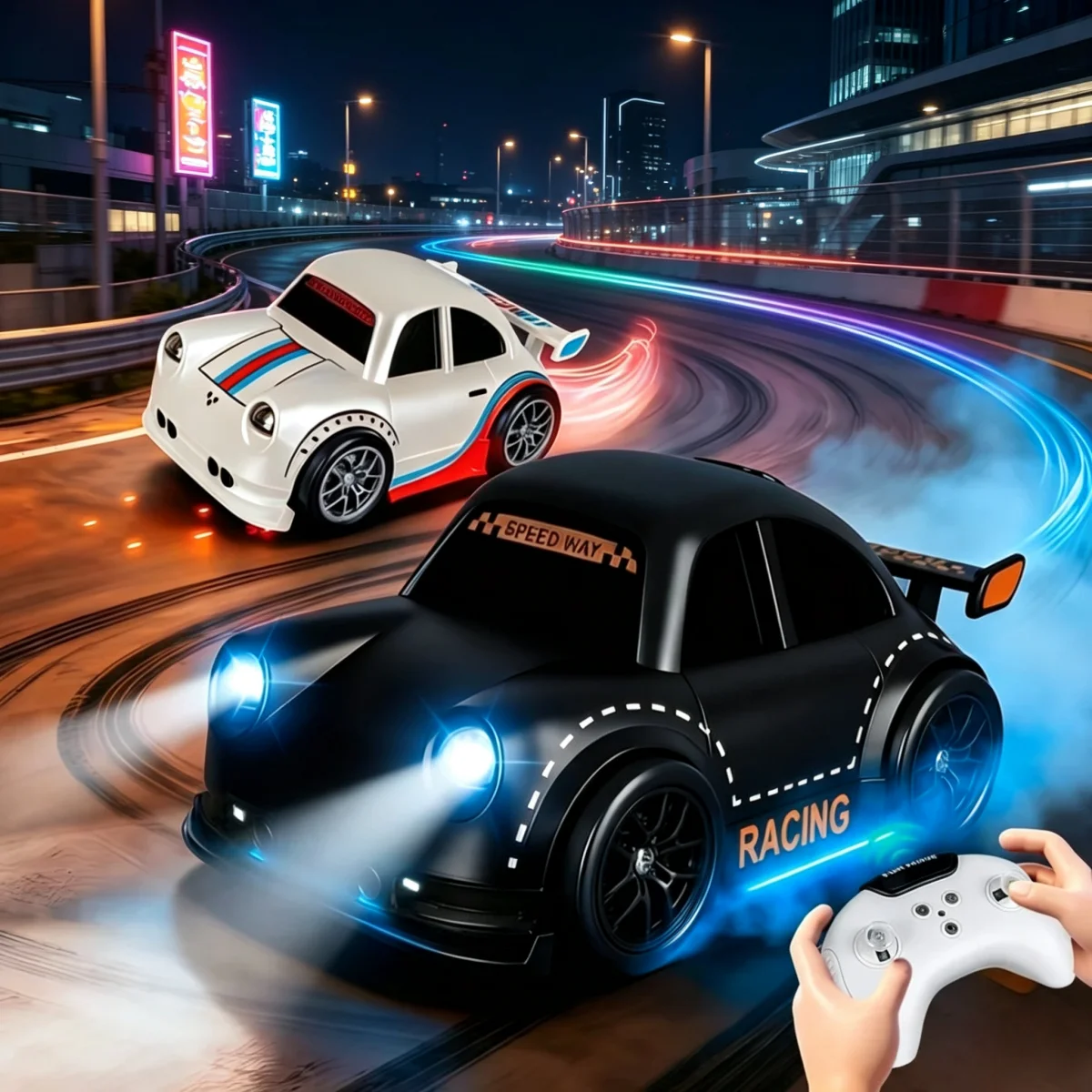 New 2.4G Mini Smart Sensor RC Drift Car Dual Modes Toy With Follow  Escape Modes One Key 360° Stunt LED Lights Music Kids Gift