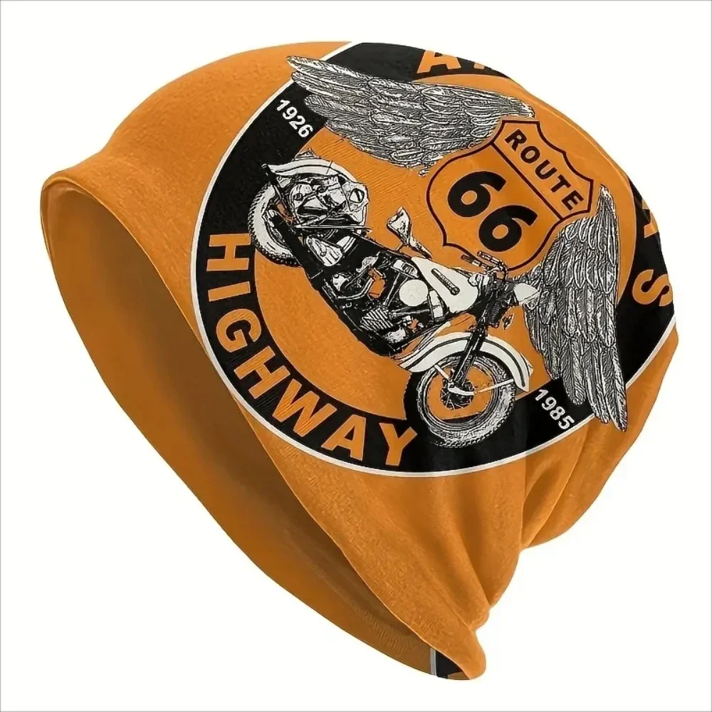 Hat Ride The Route Motorcyle Bikers America'S Highway Outdoor Caps For Men Women Route 66 Skullies Beanies Ski Caps Cotton Bonne