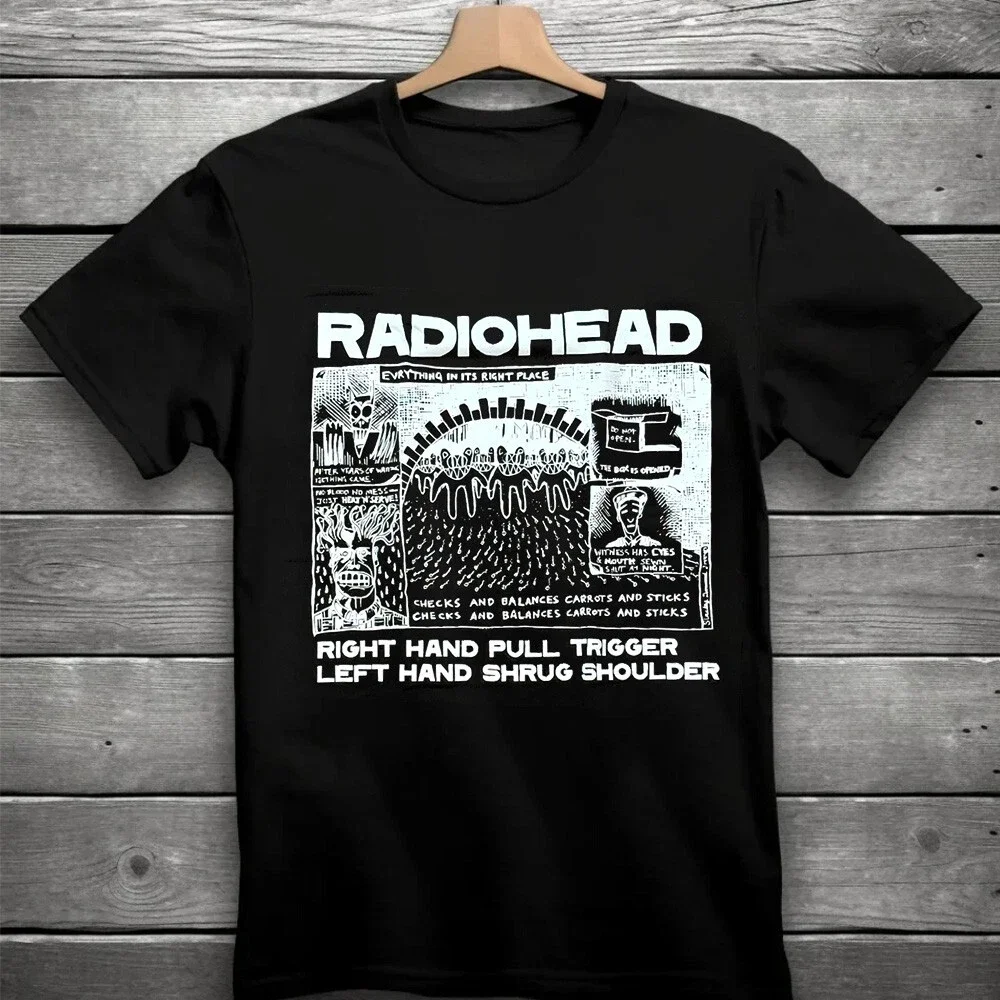 

Футболка унисекс с коротким рукавом Radiohead Band, музыка, ретро, подарки для фанатов, мужская рубашка, подарки для мужчин