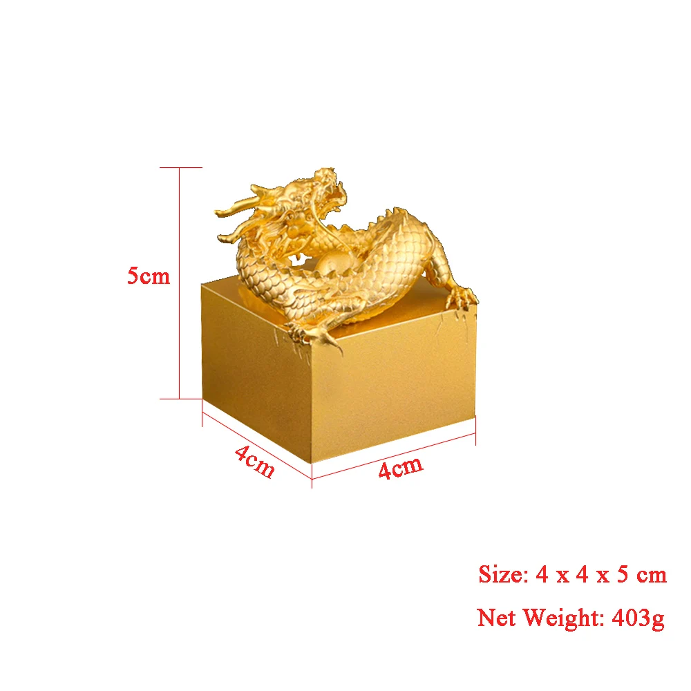 Smocze znaczki 4cm kwadratowe Metal mosiądz pieczęć złota chińska pieczęć obraz z kaligrafią spersonalizowane pieczęcie