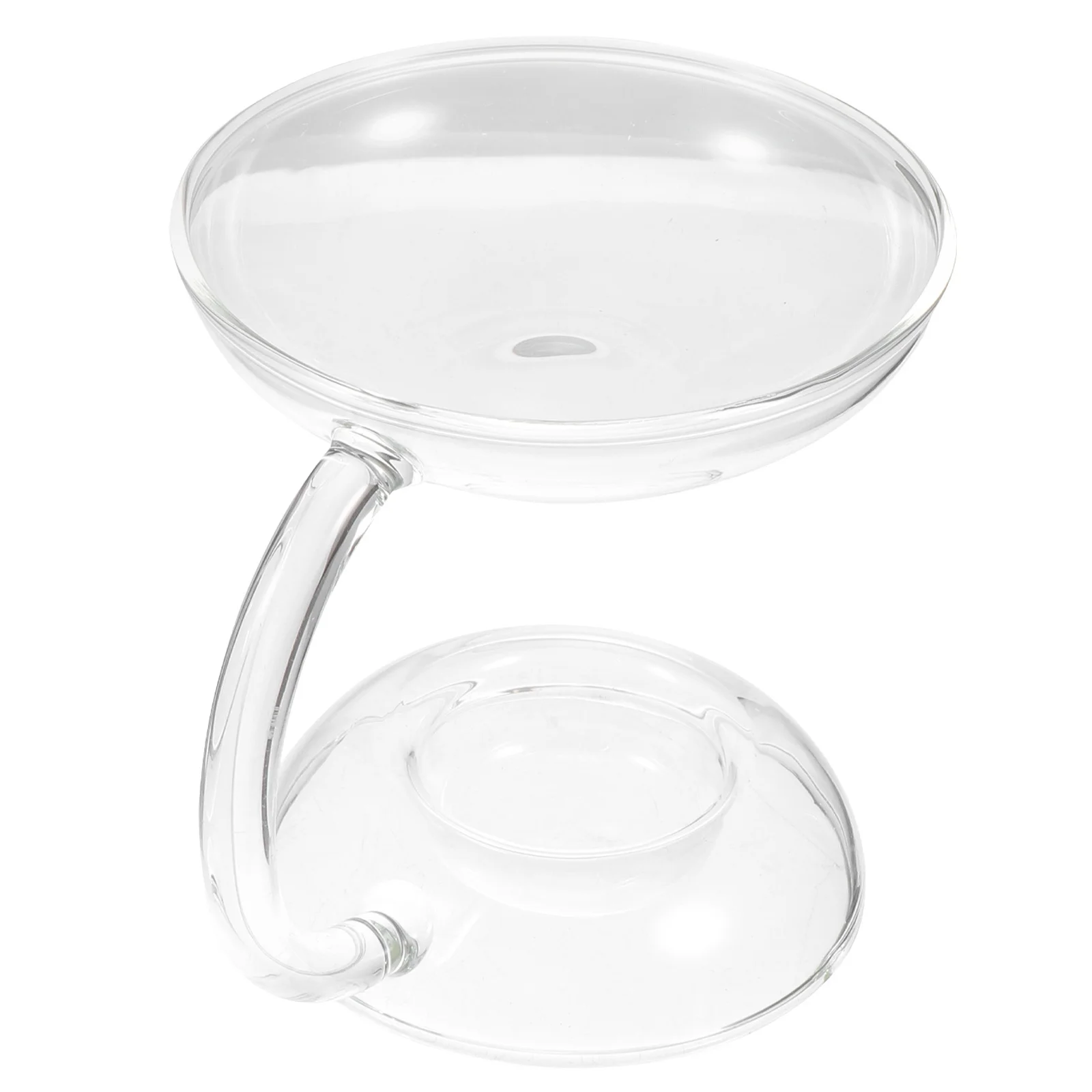 

1pc Glass Aroma Candleholder Heat Resistant Desktop Decorative Candlestick For Home Wedding Banquet Tabletop Aroma Stand