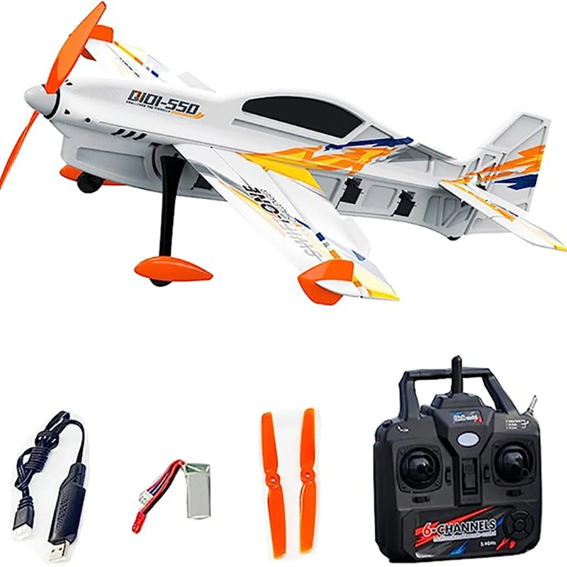 QIDI-550 3D RC-vliegtuig 500 mm spanwijdte Hangende stunt met één sleutel met 6-assige gyro Windbestendig vluchtcontrole RTF-vliegtuig