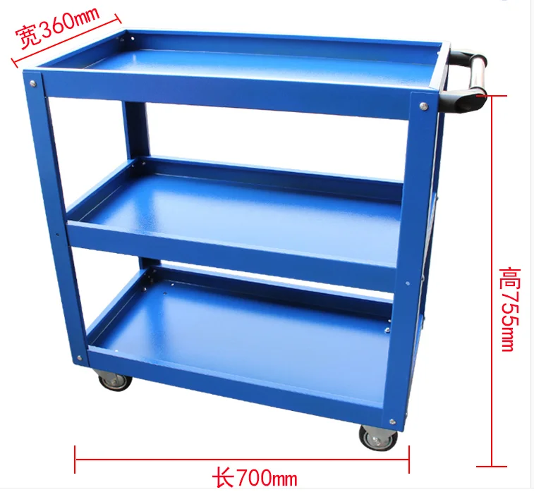 Wholesale Three-layer Thicken Hand Push Tool Cart, Spare Parts Cart, Mobile Cart Toolbox, Combined Auto Repair Tool Cabinet