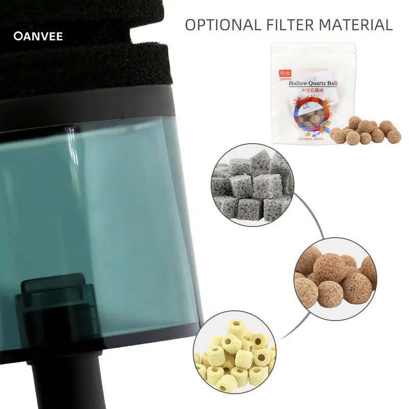 Fish Tank Hollow Quartz Ball Free Breathing Cubes Bio Ceramic Ring Aquarium Biochemical Sponge Filter Water Filtro Foam Carbon