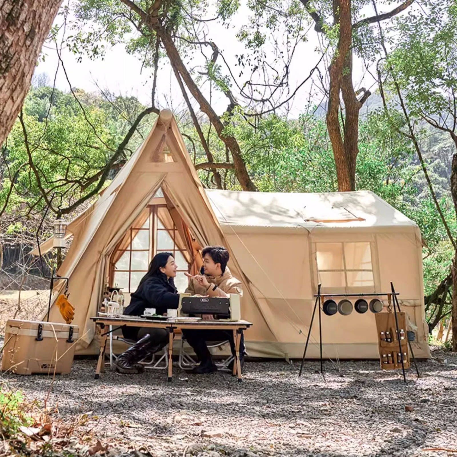 

AA AutoWaterproof 3000 mm Glamping Tent Manual Pump Blow Up Tent Backyard Adventure Gathering