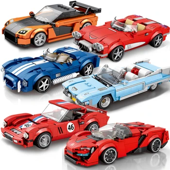 스피드 챔피언 럭셔리카 로고 빌딩 블록 도시 기술 자동차, MOC RX7 250GT 레이싱 차량 벽돌 장난감, 어린이 선물, 2024 신제품