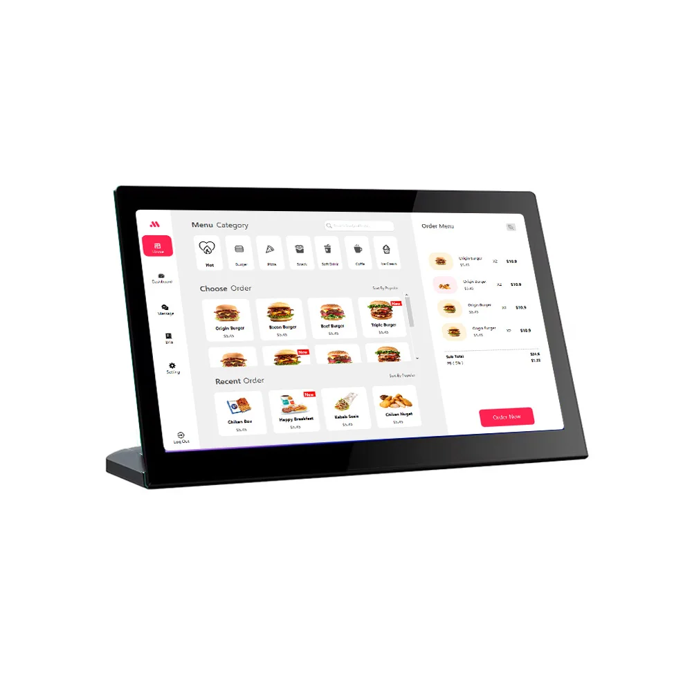 2 PCS L Shape 14 Inch Android 13 Desktop Touch Tablet, Restaurant Menu Customer Ordering POS, Cheap POS With Large Screen