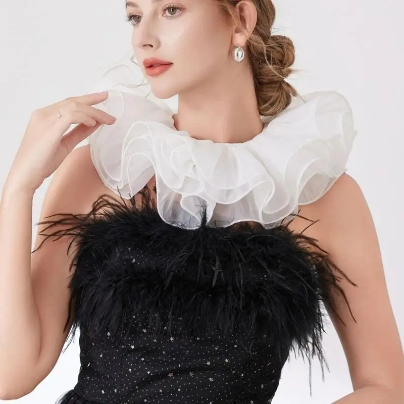Breathable Mesh Elizabethan Collar Halloween Costume Prop Quick Clown Transformation 6XDA