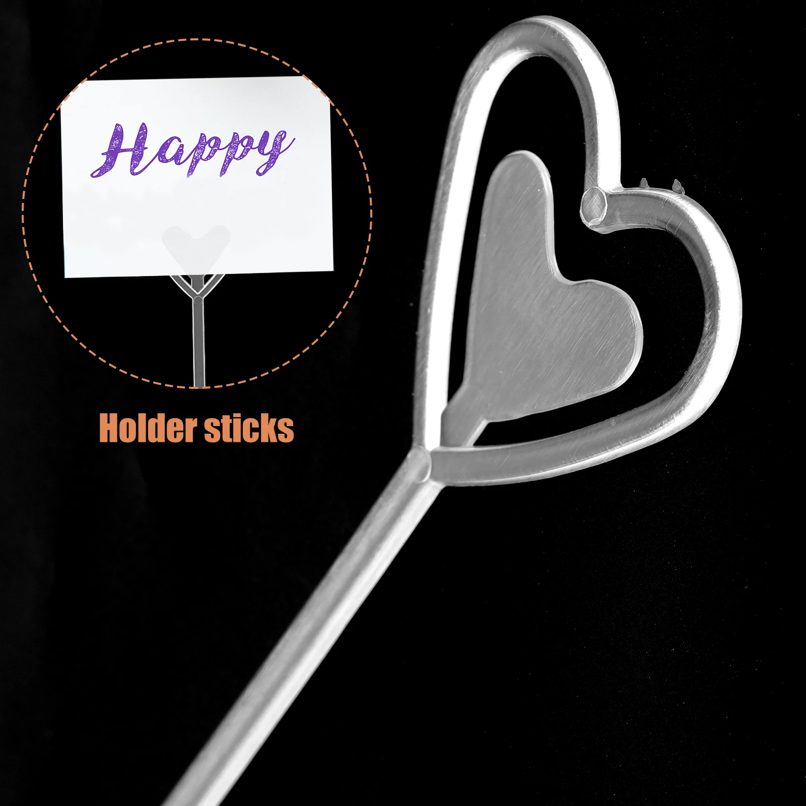 

160 Pcs Flower Arrangement Decoration Cards Holder Sticks Picks Floral Holders Stand Heart