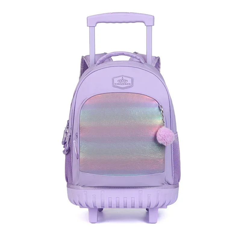 

Wheeled School Bag for Kids Large Capacity Girls Backpack Fashion Design Multi Functional Children's Pull Up Bag