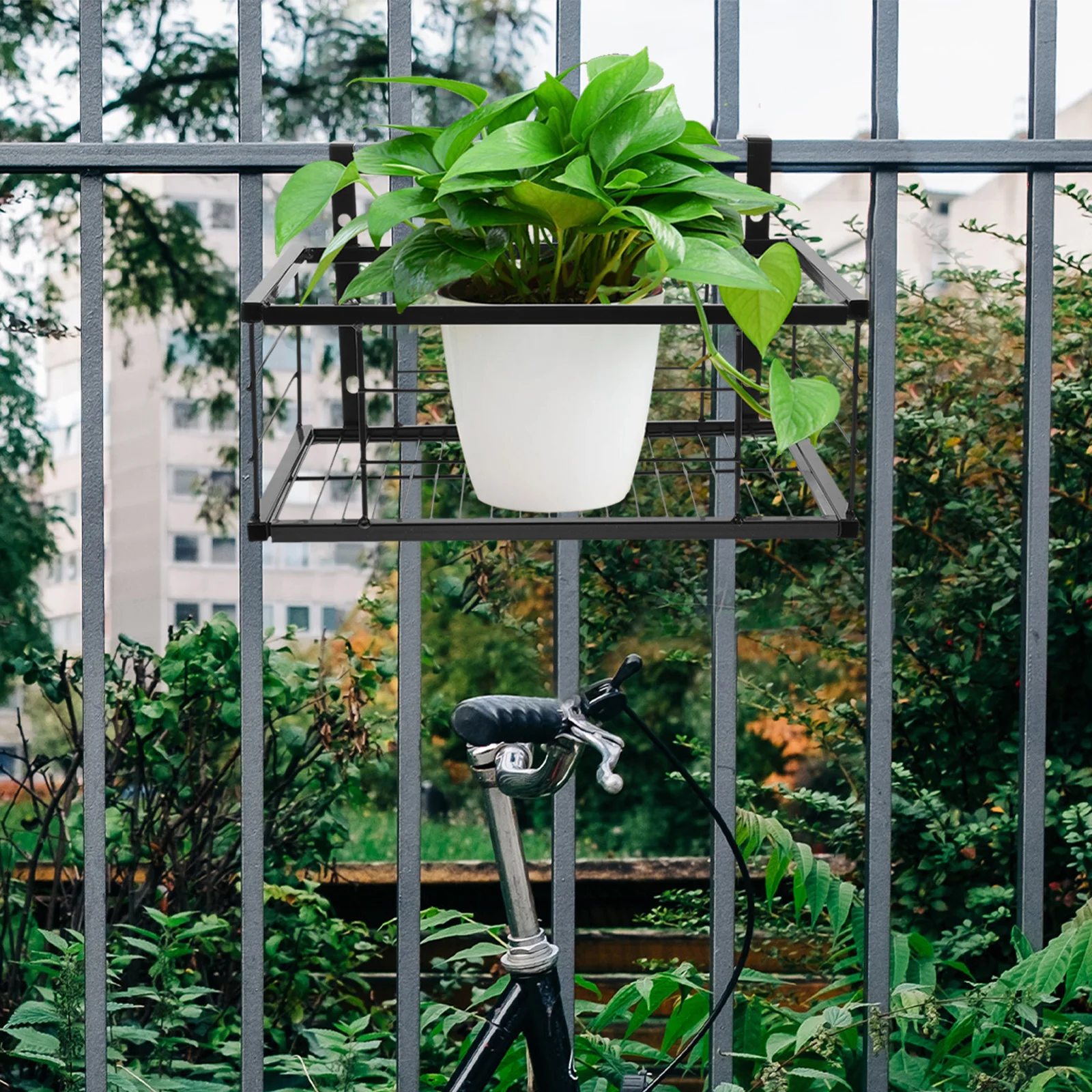 1 Zestaw Stojak na Doniczki Balkonowe Półka na Balustradę Patio Uchwyt na Doniczki Pogrubione Haki Łatwe Zawieszanie Wszędzie Ekspozycja Wielu Roślin