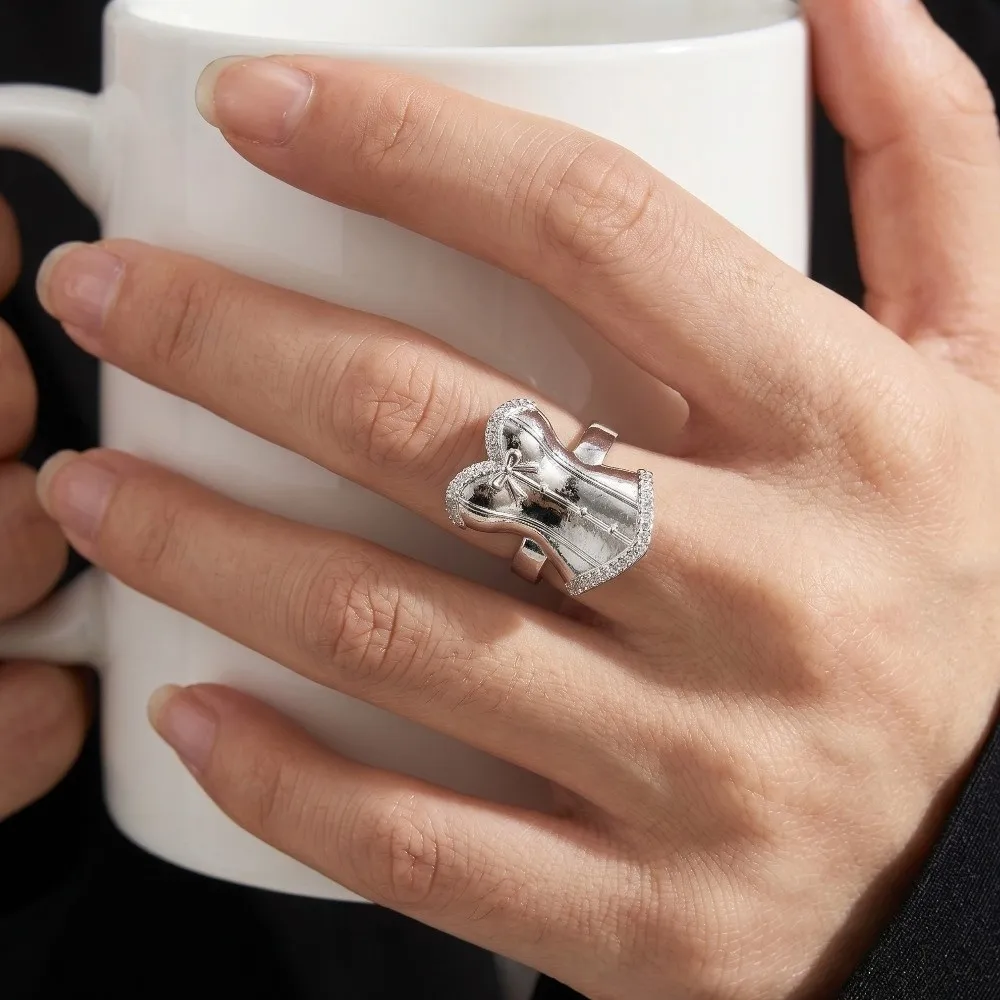 Fashion Jewelry 3D Corset Ring Opening Unique Punk Skirt Hem Ring Delicate Alloy Princess Style Ring Daily