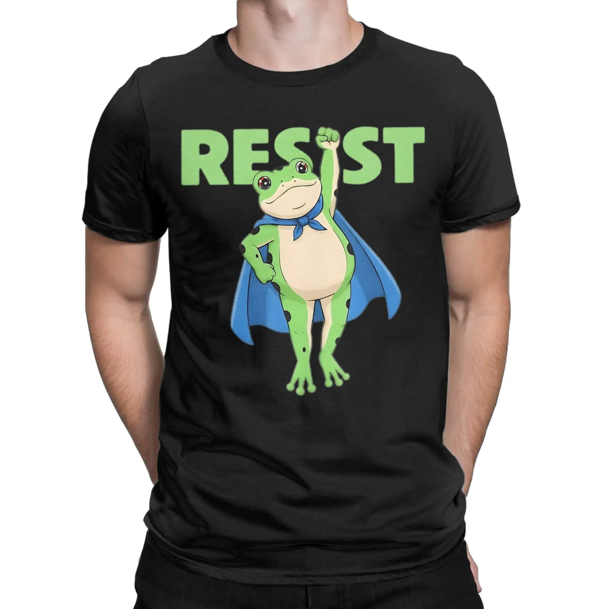 Men's T-Shirt Resist Portland Frog Casual 100% Cotton Tees Short Sleeve  T Shirt Crewneck Tops New Arrival