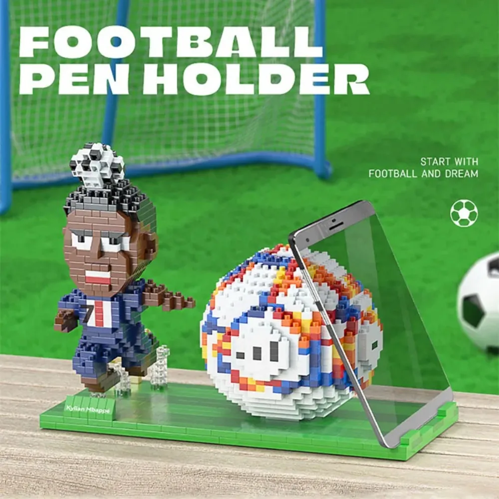 2024Football Player Model Mini Size Building Blocks Creative DIY Pen Holder Mobile Phone Holder Bricks Toys For Children Gifts