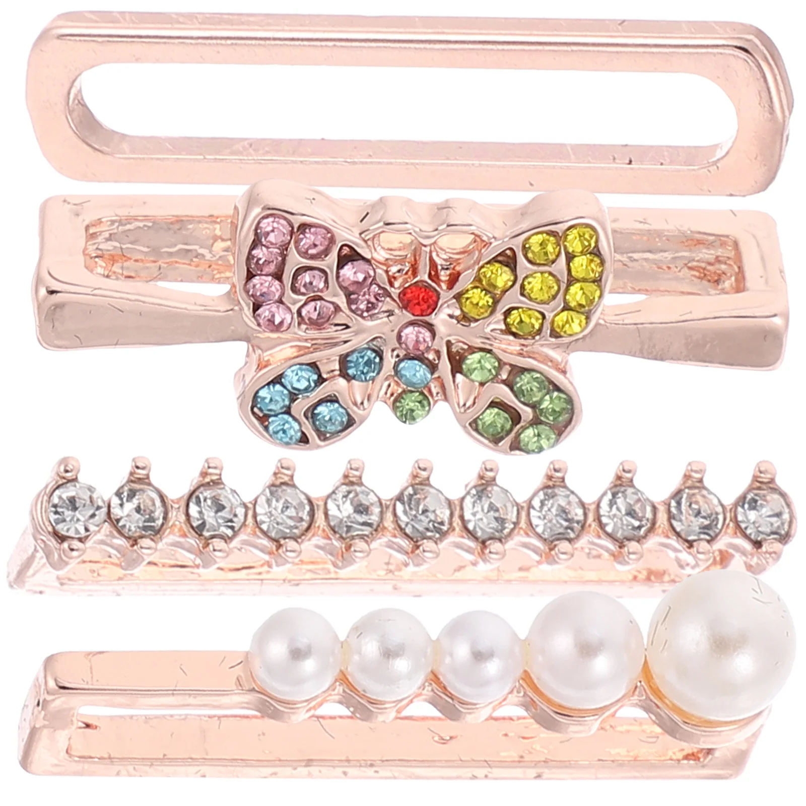 

4Pcs Watch Band Decorative Charm Metal Rings Bling Accessory Stylish Watch Strap Decoration Gifts