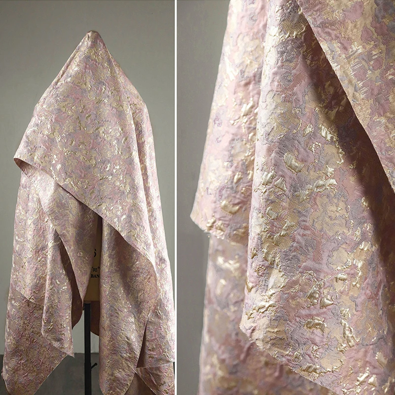 

50x150cm Gold-Speckled Oil Painting-Style Jacquard Fabric for Bags, Pillows, Curtains, Handmade DIY Designer Fabric