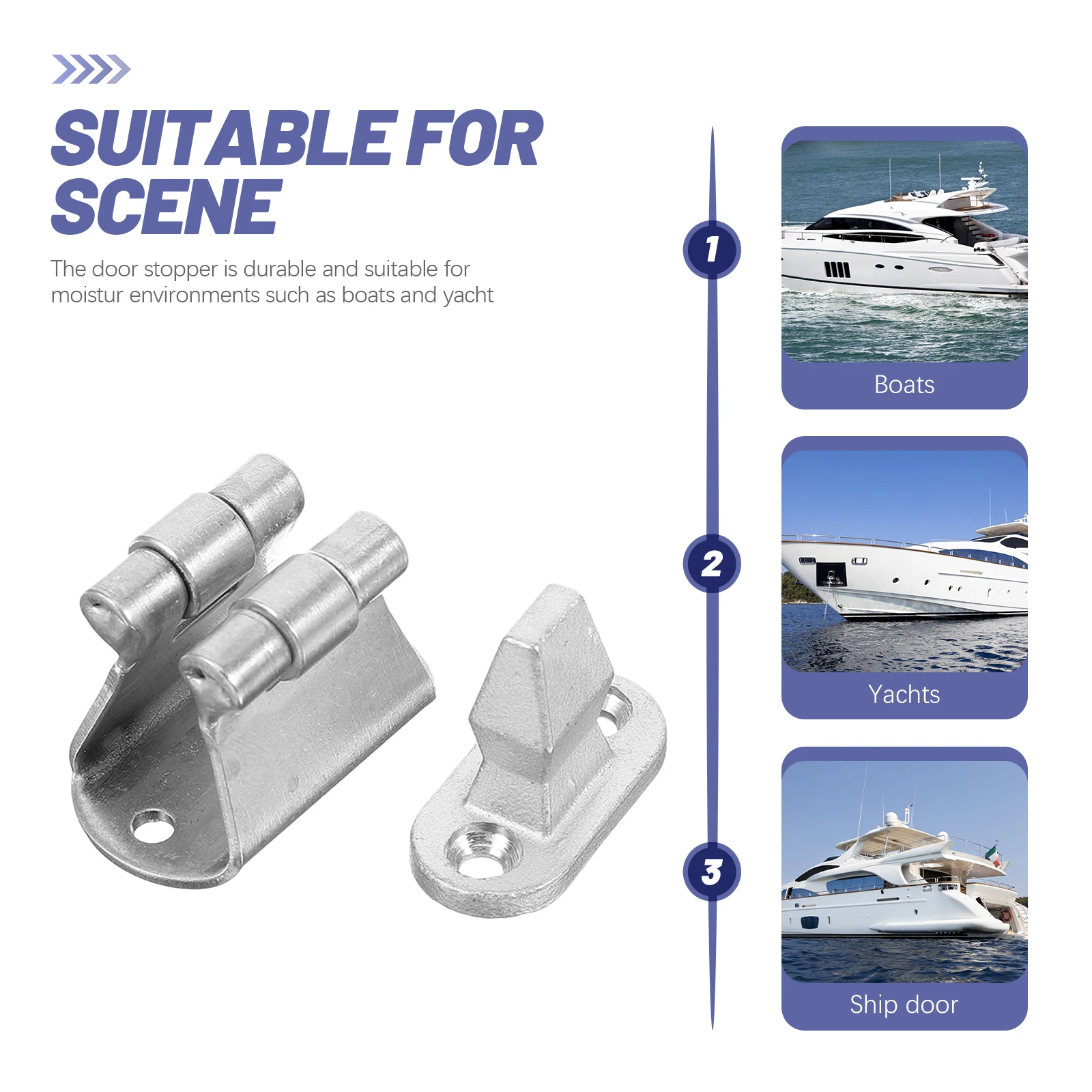 

1pcs Stainless Steel Marine Door Stop Suction Holder for Yacht Boats Durable Smooth Fixing Protective Metal Doorstop
