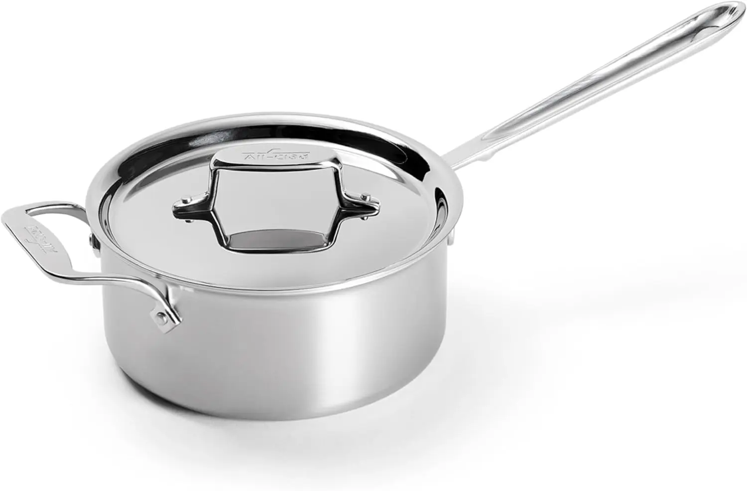 

D5 5-Ply Stainless Steel Sauce Pan 3 Quart Induction Oven Broiler Safe 600F Pots and Pans, Cookware Silver