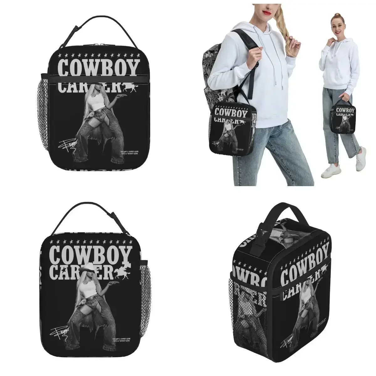 Beyonce Cowboy Carter Merch Thermal Insulated Lunch Bags for Office Reusable Food Container Bags Cooler Thermal Lunch Boxes