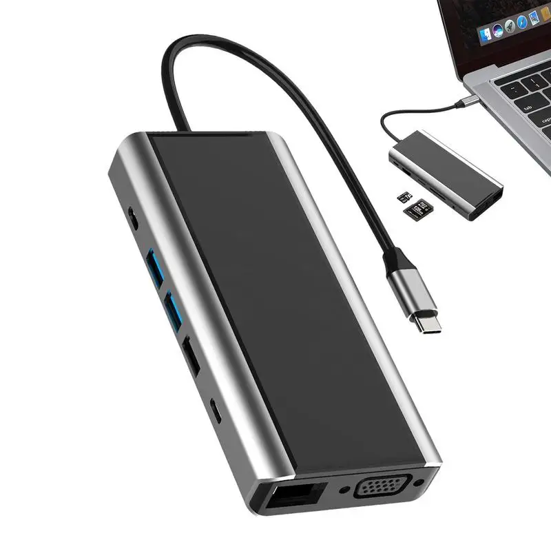 

Laptop Charging Station USB C Hub Ethernet USB C 4K 13 IN 1 Type C Adapter Multiport 5Gbps 100W PD USB C Dock USB3.0 Docking