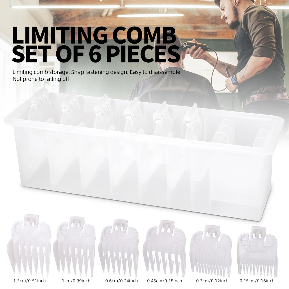 

6 Grid Hair Clipper Storage Box, Professional Organizer Case for Barber Salon Styling Tool & Razor Trimmer Stand Holder