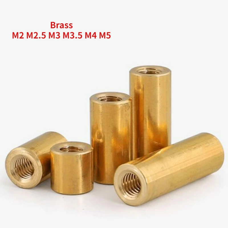 10/20pc M2.5 M3 M3.5 M4 M5 Round Brass Standoff Spacer Stud Spacing Screw Thumb Nut Female Thread Double Pass Hollow Pillars PCB