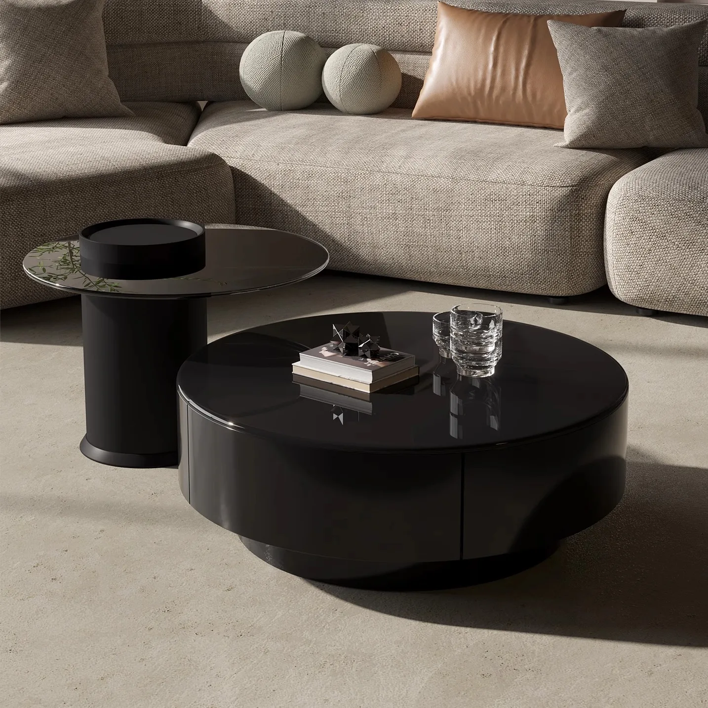 

Standing Center Coffee Table Round Service Aesthetic Creativity Side Table Minimalist Quality Mesa Auxiliar Postmodern Furniture
