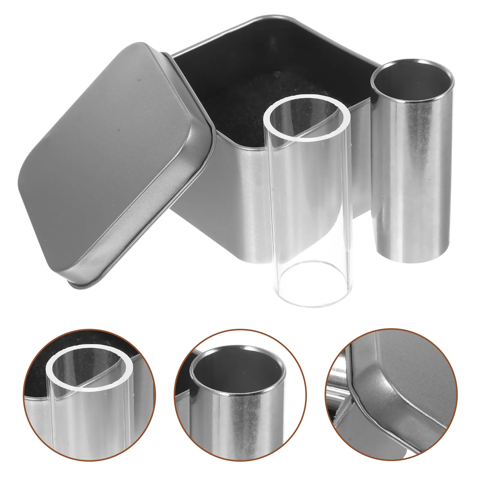 

2Pcs Guitar Slides Stainless Steel Acrylic Wear-Resistant Guitar Slide Rings for Electric Acoustic Bass Musical Instrument Slide