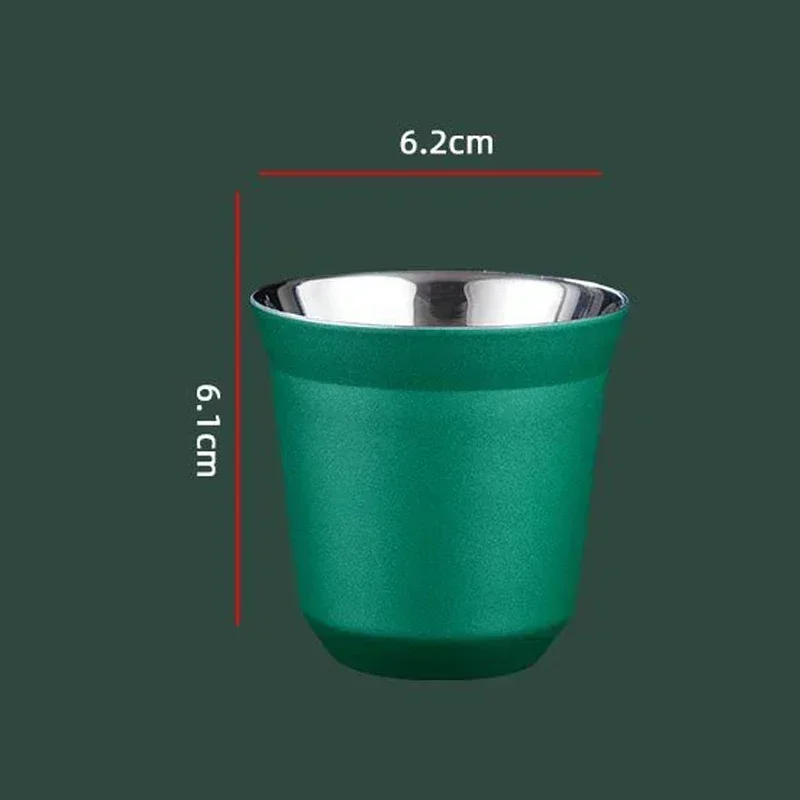 80ml Stainless Steel Espresso Cup Double Wall Dishwasher Safe Small Capacity Insulation Coffee Drinkware Capsule Mugs for Office