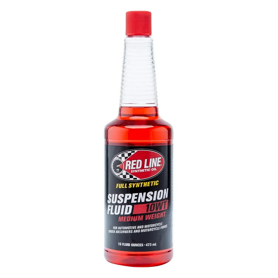 Red Line 91132 Medium 10WT Synthetic Suspension Fluid Red 16 Ounce for HighPerformance Vehicle Suspension Systems Provides Supe